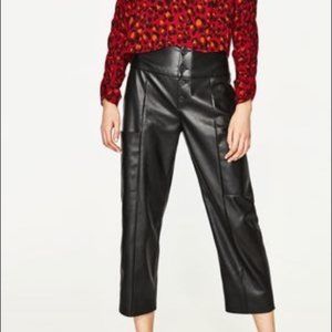Zara cropped faux leather pants